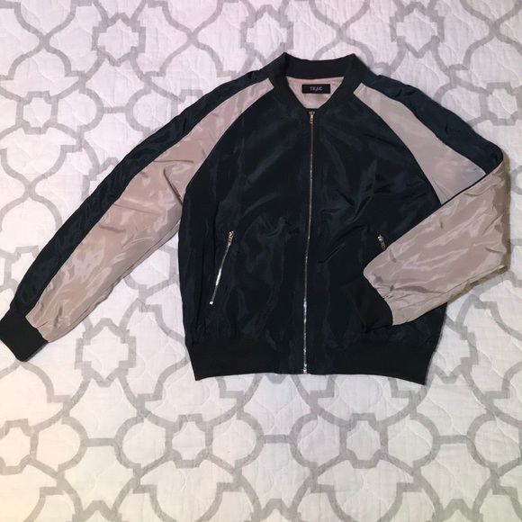 Hunter Green Stripe-Sleeve Bomber - Picture 7 of 7